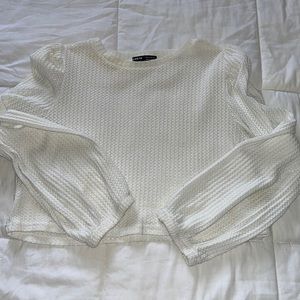white  cropped sweater